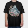 Watercolor Spring Mountain, Tricou Oversize Barbati (Unisex)
