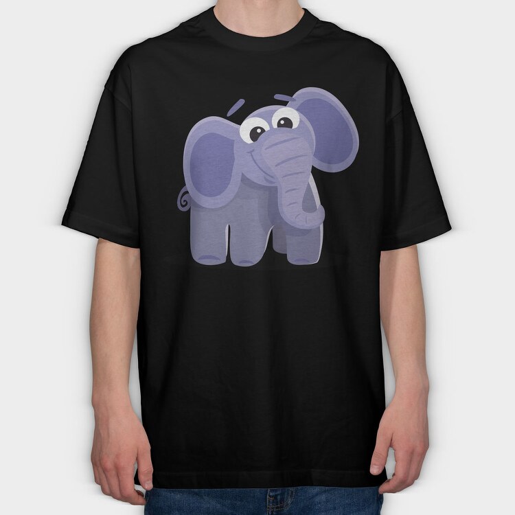 Purple Elephant Stroll, Tricou Oversize Barbati (Unisex)