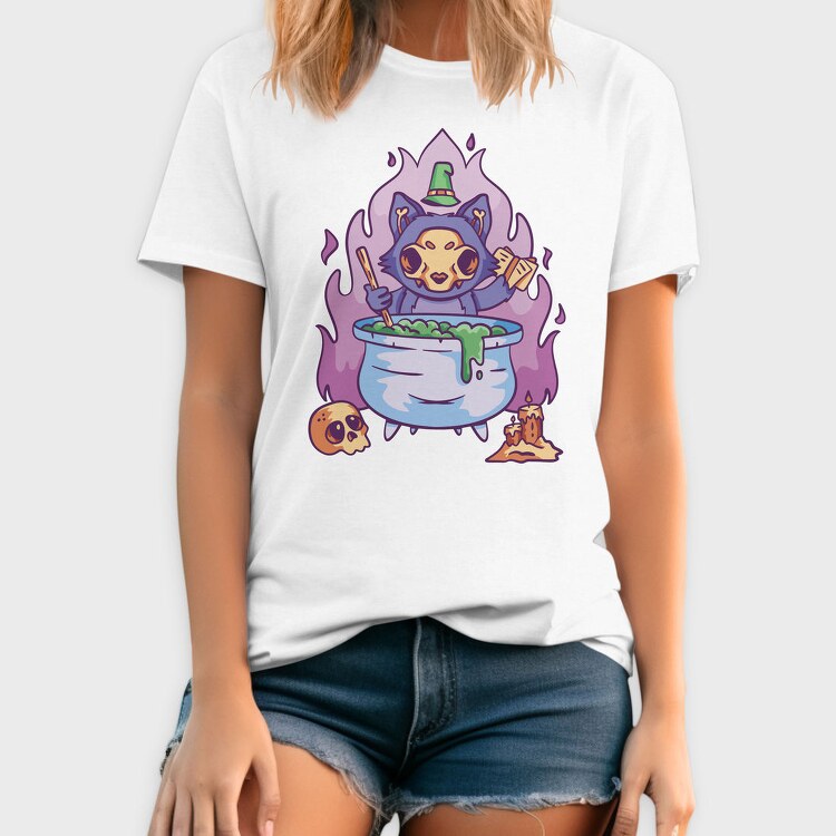 Skull Cat Gothic Witch Cake, Tricou Barbati (Unisex)