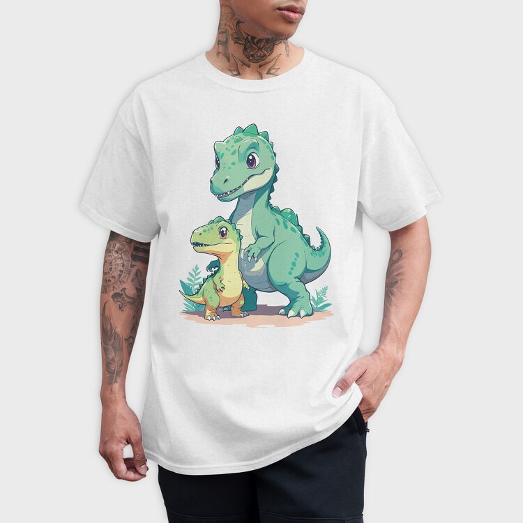 Cute Prehistoric Dinosaur Family Dinosuar, Tricou Barbati (Unisex)