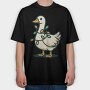 Goose With Christmas Lights Request, Tricou Oversize Barbati (Unisex)