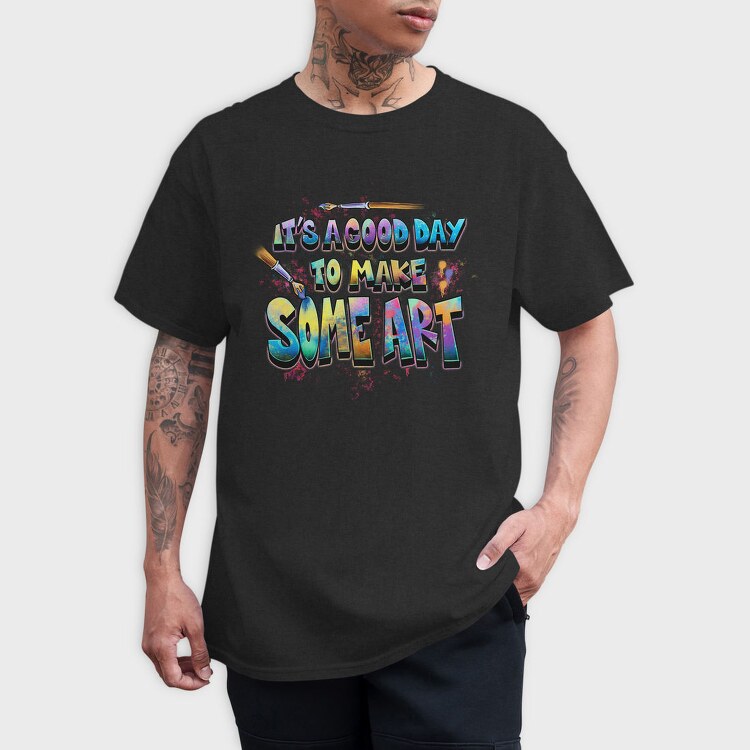 Colorful Artistic Quote Brush, Tricou Barbati (Unisex)