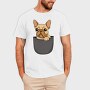 Cute Pug Dog In Pocket French Bulldog, Tricou Barbati (Unisex)