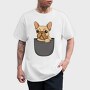Cute Pug Dog In Pocket French Bulldog, Tricou Barbati (Unisex)