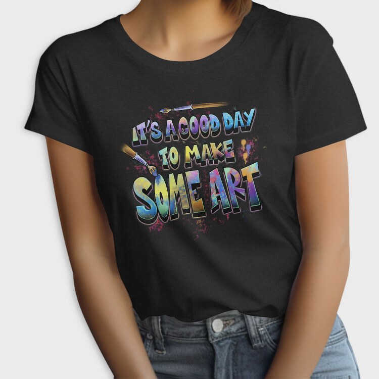 Colorful Artistic Quote Brush, Tricou Femei