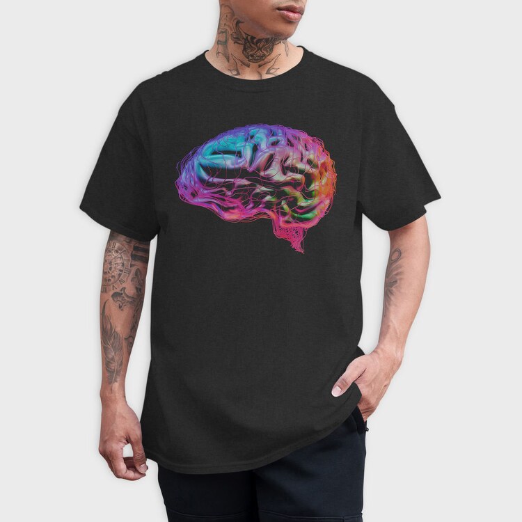 Colorful Brain Abstract Art, Tricou Barbati (Unisex)