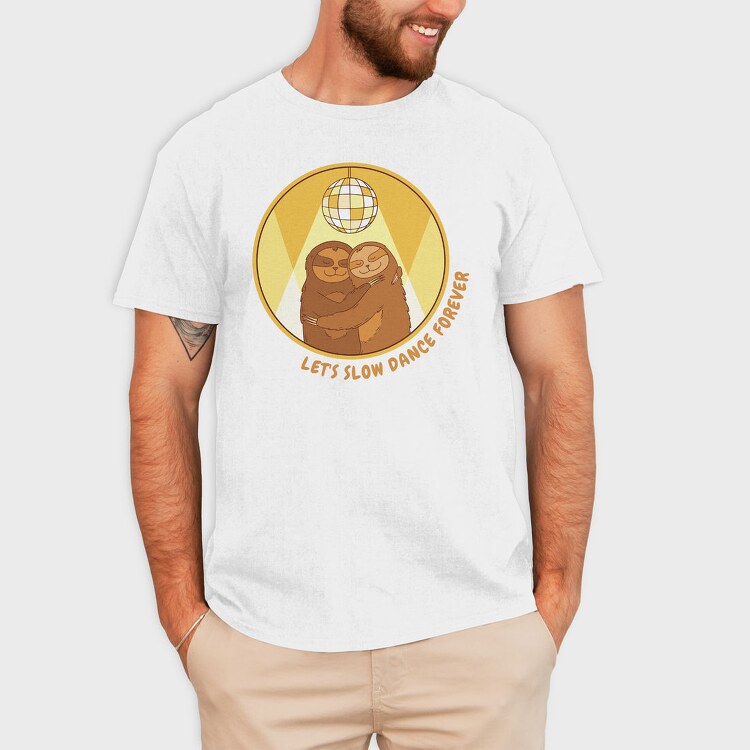Slow Dance Sloths Quote, Tricou Barbati (Unisex)