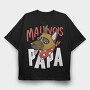 Cartoon Dog With Sunglasses Malinois Papa, Tricou Oversize Barbati (Unisex)