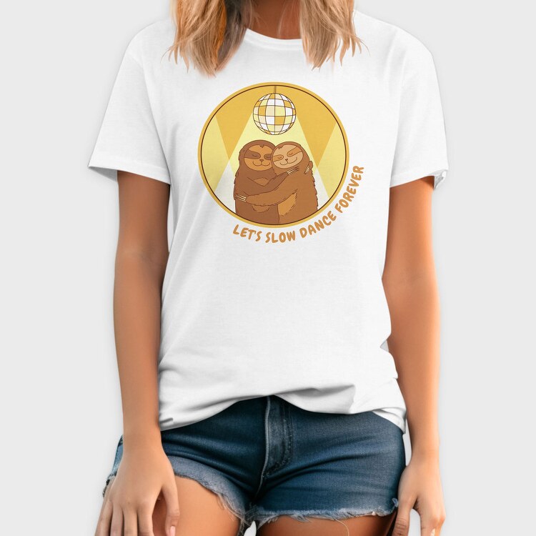 Slow Dance Sloths Quote, Tricou Barbati (Unisex)