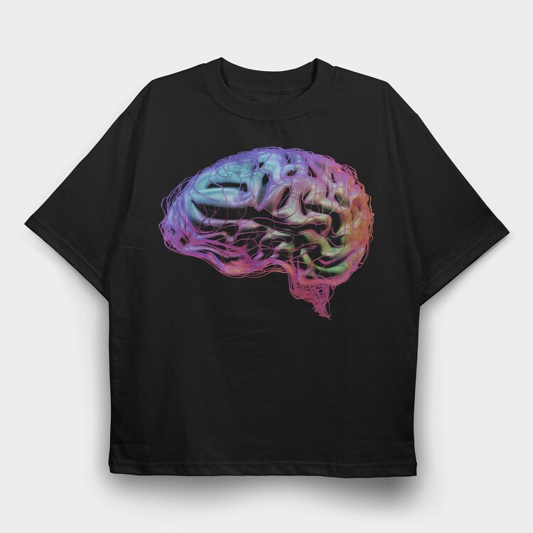 Colorful Brain Abstract Art, Tricou Oversize Barbati (Unisex)