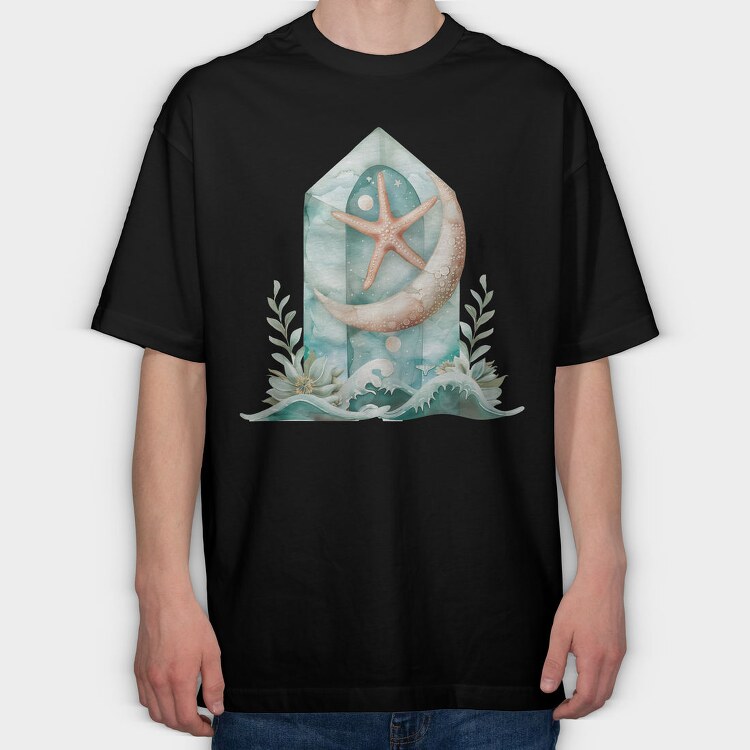 Watercolor Starfish Ocean, Tricou Oversize Barbati (Unisex)