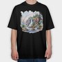 Watercolor Rainbow Mountain, Tricou Oversize Barbati (Unisex)