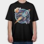 Watercolor Rocket Space, Tricou Oversize Barbati (Unisex)