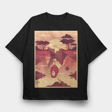 Lion Pool Reflection, Tricou Oversize Barbati (Unisex)