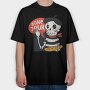 Cartoon French Skull Bone Jour, Tricou Oversize Barbati (Unisex)
