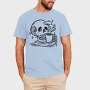 Skull Drinking Coffee Skeleton, Tricou Barbati (Unisex)