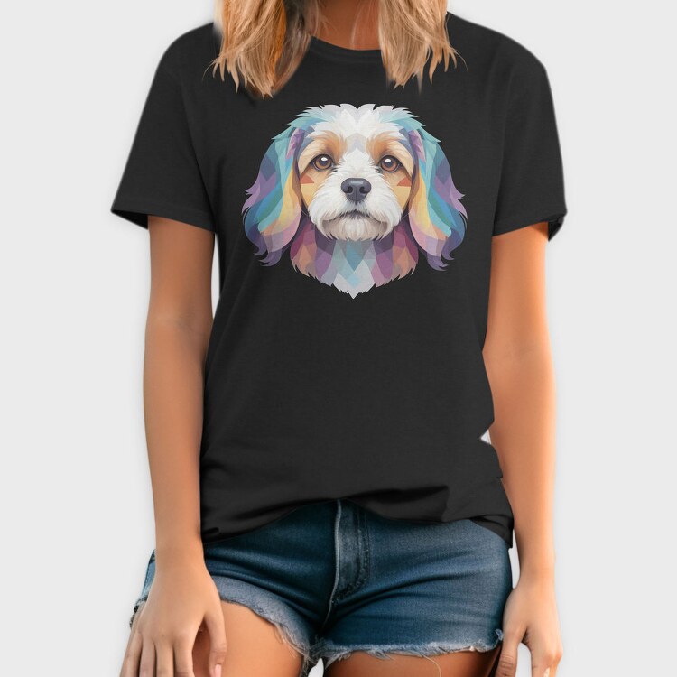 Colorful Cavachon Dog, Tricou Barbati (Unisex)