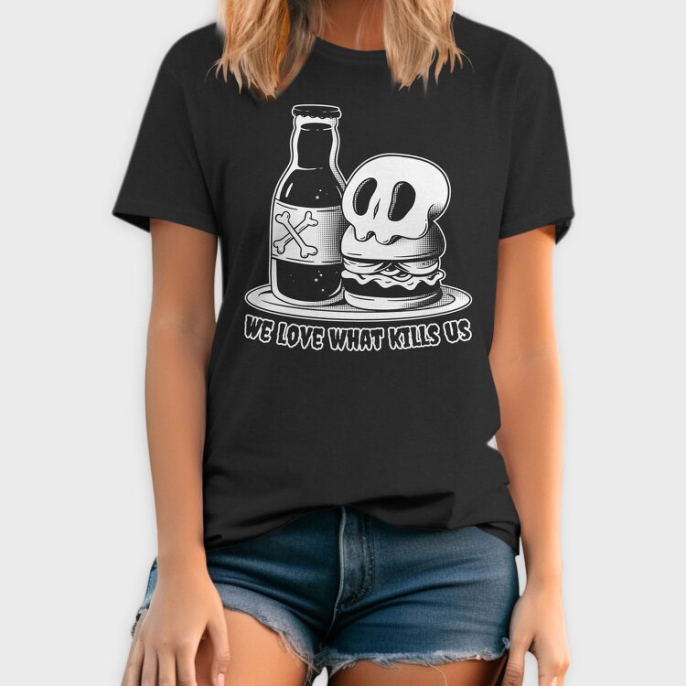 Skull Hamburguer And Beer Burguer, Tricou Barbati (Unisex)