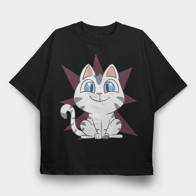 Cartoon Kitten, Tricou Oversize Barbati (Unisex)