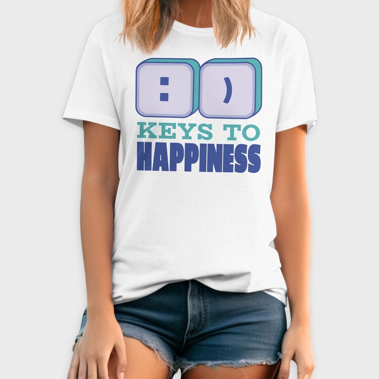 Smile Keys To Happiness Quote, Tricou Barbati (Unisex)