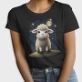 Cute Sheep And Moon, Tricou Femei