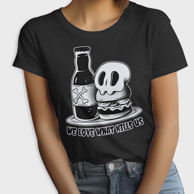 Skull Hamburguer And Beer Burguer, Tricou Femei