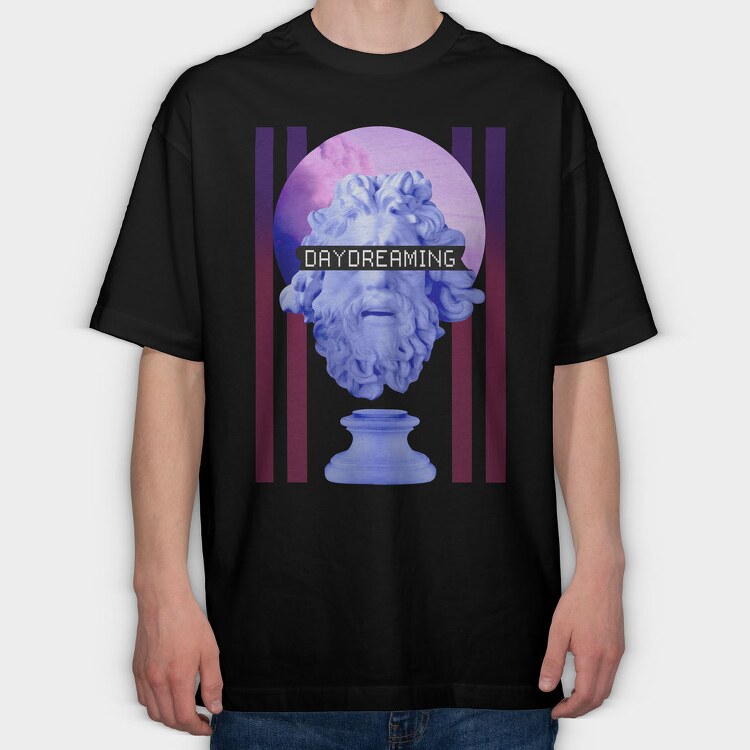 Daydreaming Statue Vaporwave Sculpture, Tricou Oversize Barbati (Unisex)