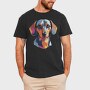 Colorful Dachshund Portrait, Tricou Barbati (Unisex)