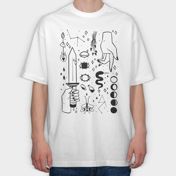 Dark Magic Elements, Tricou Oversize Barbati (Unisex)