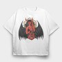 Demon With Guitar, Tricou Oversize Barbati (Unisex)