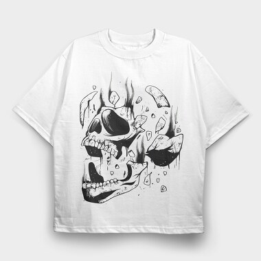 Desintegrating Skull, Tricou Oversize Barbati (Unisex)