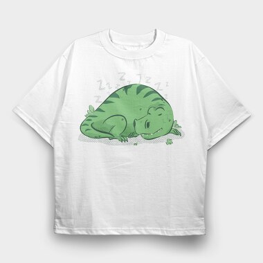 Dinosaur Sleeping T Rex, Tricou Oversize Barbati (Unisex)