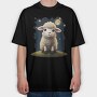Cute Sheep And Moon, Tricou Oversize Barbati (Unisex)