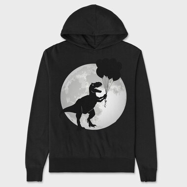 Dinosaur With Balloons T Rex, Hanorac Oversize Barbati (Unisex)