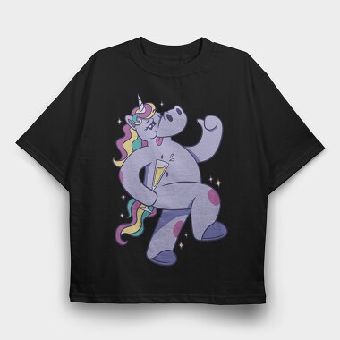 Purple Unicorn Drunk Party, Tricou Oversize Barbati (Unisex)