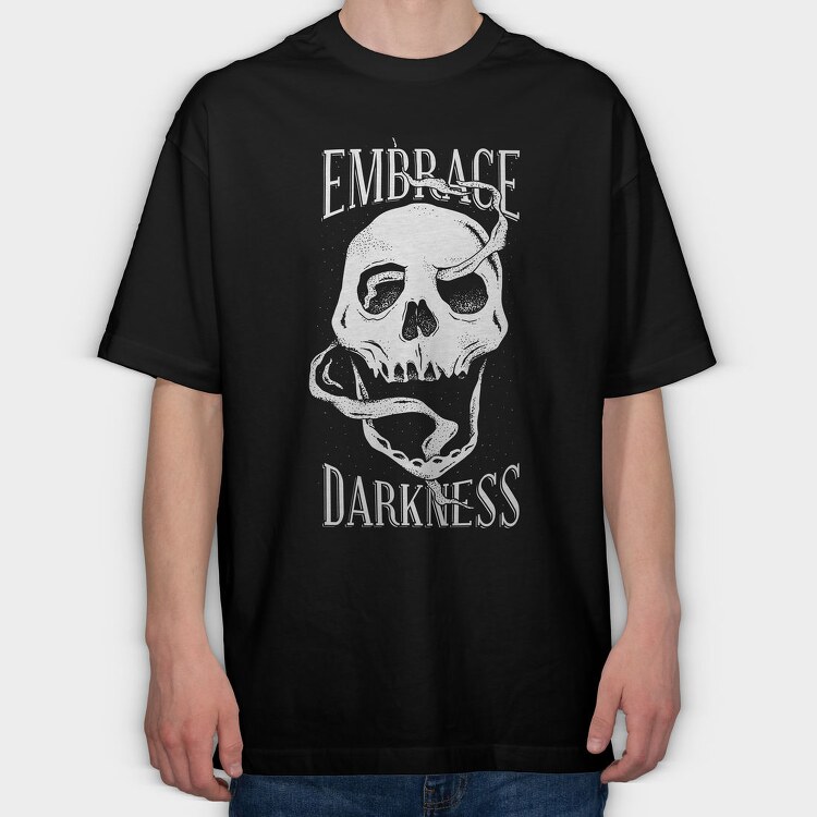 Smoke Skull Embrace Darkness, Tricou Oversize Barbati (Unisex)