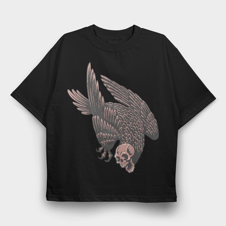 Skull Hawk, Tricou Oversize Barbati (Unisex)