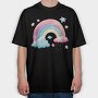 Watercolor Rainbow Stars, Tricou Oversize Barbati (Unisex)