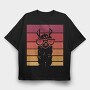Llama Animal Retro Sunset, Tricou Oversize Barbati (Unisex)