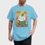 Cartoon Medieval Knight Warrior Cat, Tricou Barbati (Unisex)