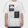 Japanese Flowers, Tricou Oversize Barbati (Unisex)
