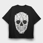 Skull Made Of Cat Animals, Tricou Oversize Barbati (Unisex)