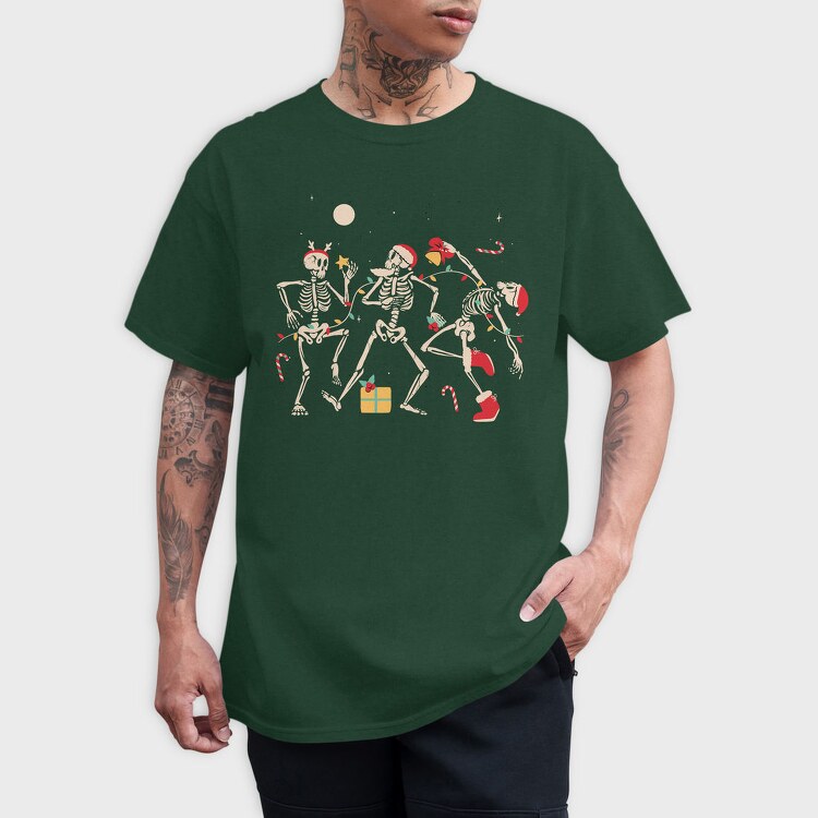 Quirky Christmas Dancing Skeletons, Tricou Barbati (Unisex)