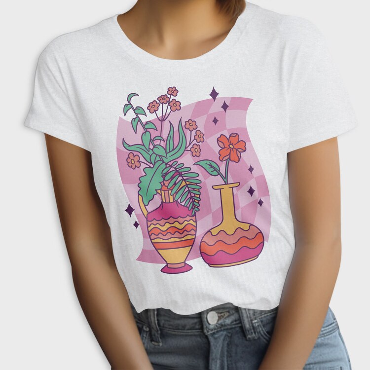 Colorful Flower Vases, Tricou Femei