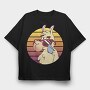 Llama Animal With Sunglasses, Tricou Oversize Barbati (Unisex)