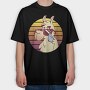 Llama Animal With Sunglasses, Tricou Oversize Barbati (Unisex)