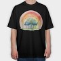 Watercolor Rainbow Tree, Tricou Oversize Barbati (Unisex)