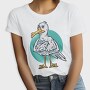 Cartoon Seagull Bird Angry, Tricou Femei