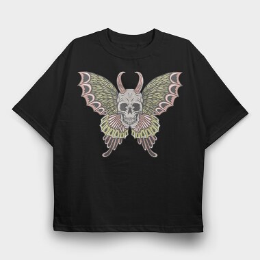 Skull Moth Wings, Tricou Oversize Barbati (Unisex)