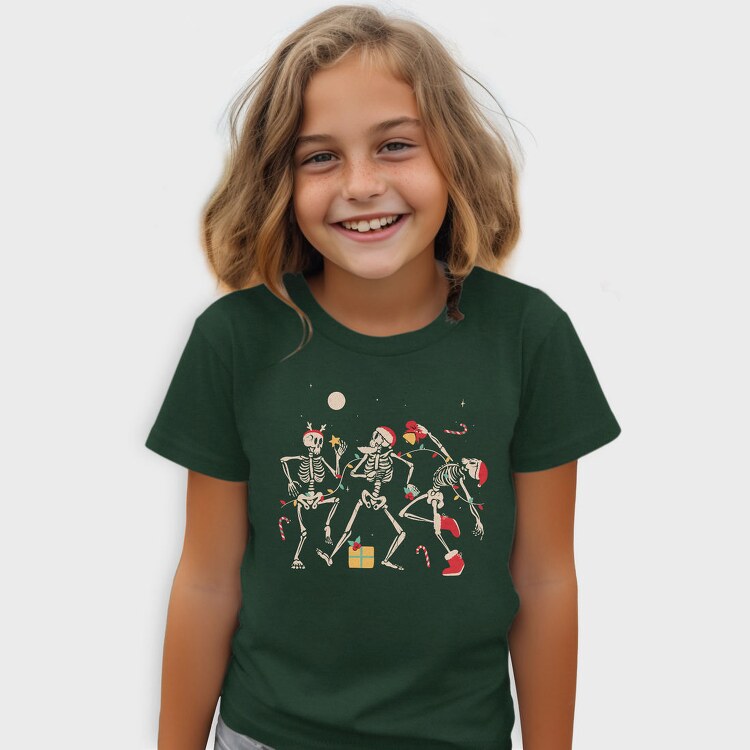 Quirky Christmas Dancing Skeletons, Tricou Copii